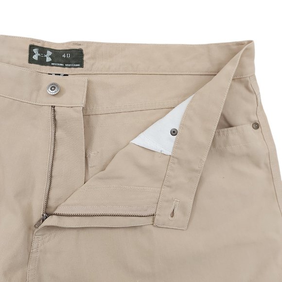 Under Armour Shorts Mens 40 Beige Performance Flat Front Casual Golf Outdoor - Picture 6 of 10